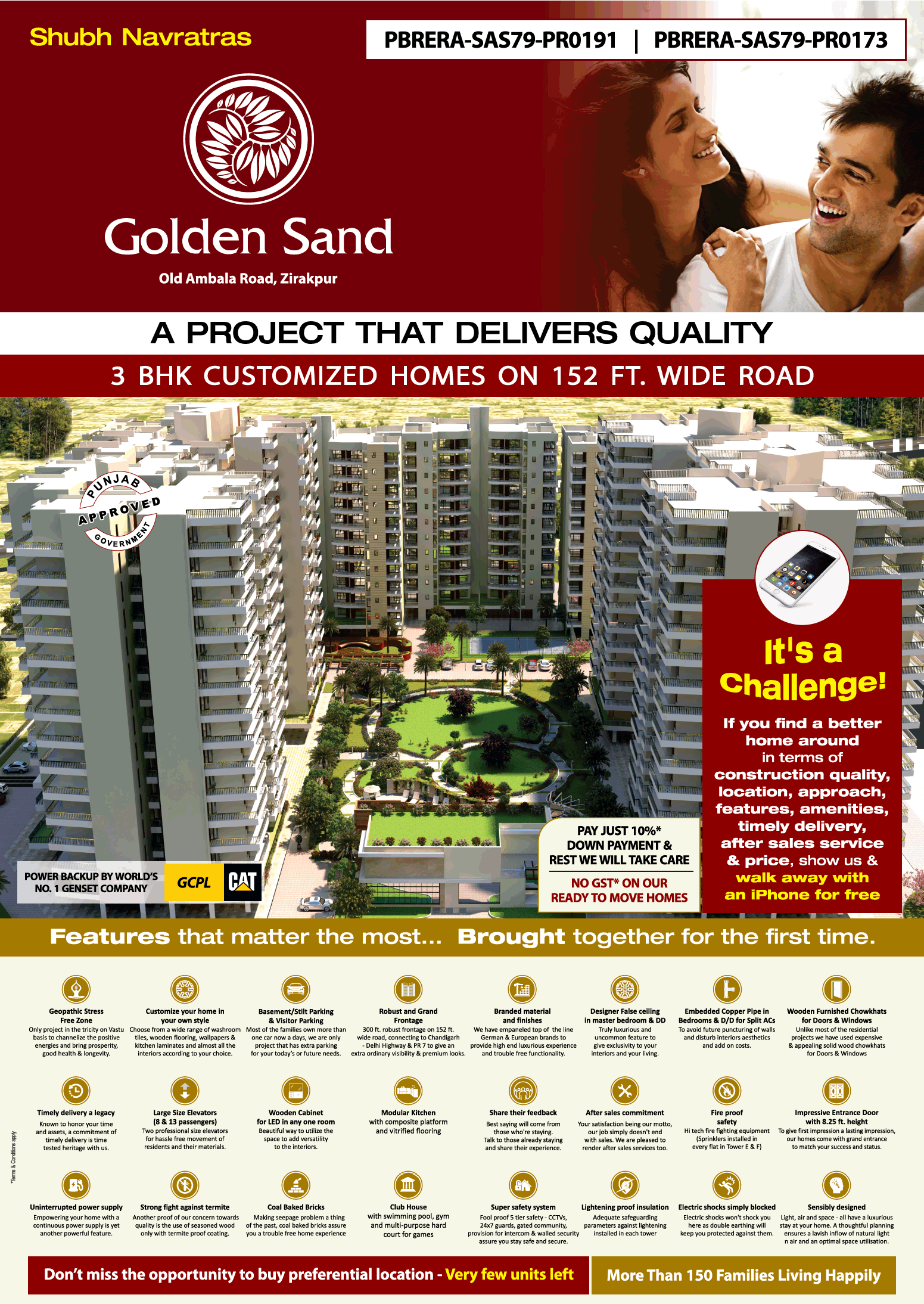 Pay just 10% down payment at Golden Sand Apartments in Chandigarh Update